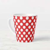 Patroonontwerp rode witte pokadots latte mok (Linkerhoek)