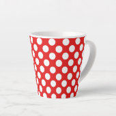 Patroonontwerp rode witte pokadots latte mok (Rechterhoek)