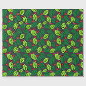 Patroonpapier voor "bladeren en bessen" cadeaupapier (Vlak)