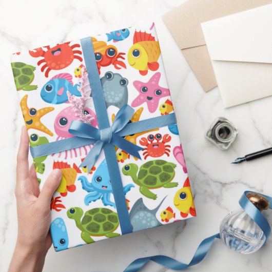 Patroonpartij van zeedieren cadeaupapier (Geschenken)