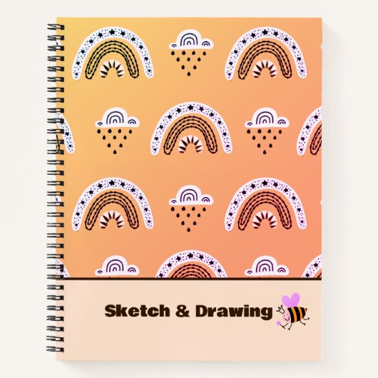 Patroonregenbogen op geel Notitieboek (Voorkant)