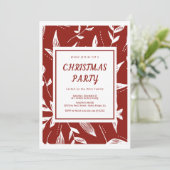 patroonrood en wit kerstfeest kaart (Staand voorkant)