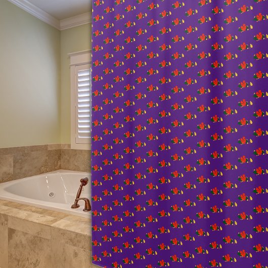 Patroonrood, paars Shower Curtain Douchegordijn