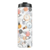 Patroonroze en blauw Abstract Thermosbeker (Voorkant)