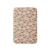 Patroonroze katten badmat (Voorkant Verticaal)