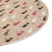 Patroonroze katten snijplank (Hoek)