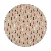 Patroonroze katten snijplank (Voorkant)