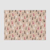 Patroonroze katten tissuepapier (Voorkant)