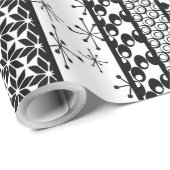 Patroonstrips voor zwart-wit Retro 1 Cadeaupapier (Rol Hoek)