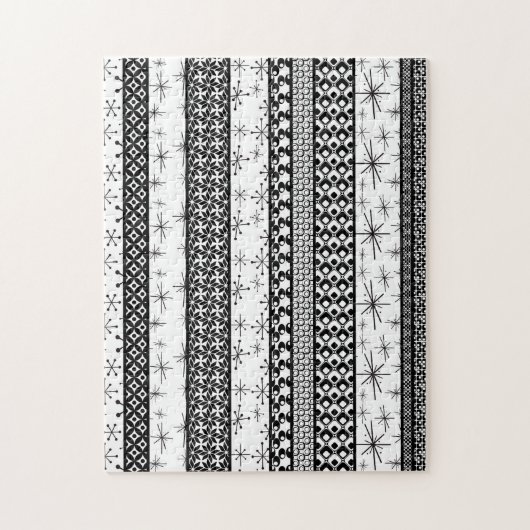 Patroonstrips voor zwart-wit Retro 1 Legpuzzel (Verticaal)
