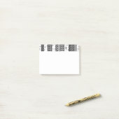 Patroonstrips voor zwart-wit Retro 1 Post-it® Notes (Op bureau)