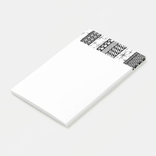 Patroonstrips voor zwart-wit Retro 1 Post-it® Notes (Schuin)