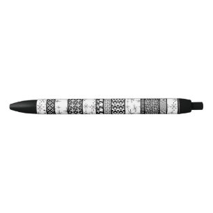 Patroonstrips voor zwart-wit Retro 1 Zwarte Inkt Pen
