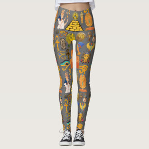 Patroonsymbool Ouder Egyptisch Hieroglyphic Leggings