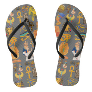 Patroonsymbool Ouder Egyptisch Hieroglyphic Teenslippers