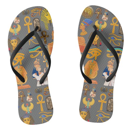 Patroonsymbool Ouder Egyptisch Hieroglyphic Teenslippers (Voetbed)
