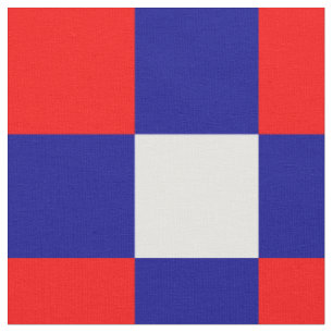 Patroonweefsel met rood, blauw en wit dambord stof