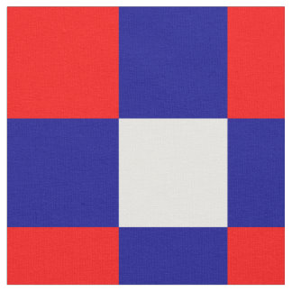 Patroonweefsel met rood, blauw en wit dambord stof