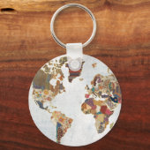 PatroonWereldkaart Sleutelhanger (Voorkant)