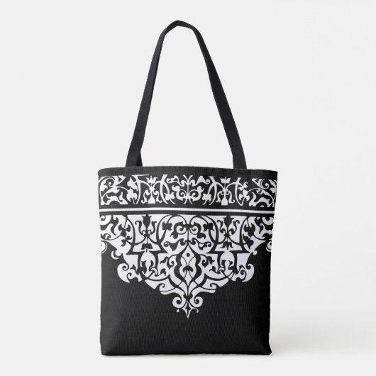 Patroonzwart en wit  Tas (Achterkant)