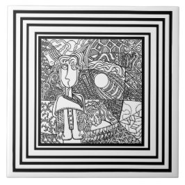 Patroonzwart en wit tegeltje