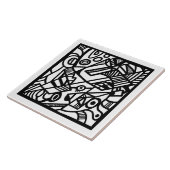 Patroonzwart en wit tegeltje (Zijkant)