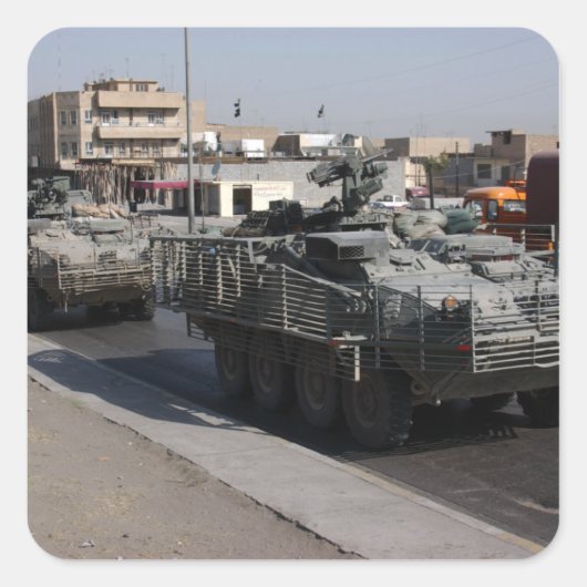 patrouille vierkante sticker (Voorkant)