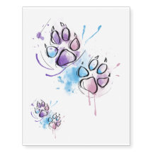 Patrouilles de chiens bleues et violettes