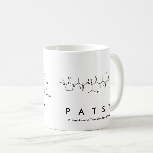 Patsy peptide nom mug (Devant droit)