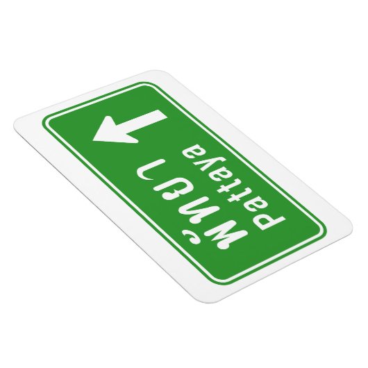 Pattaya Ahead ⚠ Thai Highway Traffic Sign ⚠ Magneet (Rechterzijde)