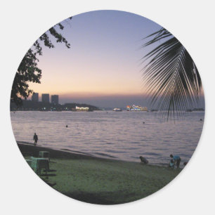 Pattaya Beach Sunset ... Chonburi, Thailand Ronde Sticker