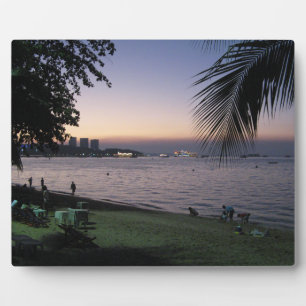 Pattaya Beach Zonsondergang ... Chonburi, Thailand Fotoplaat