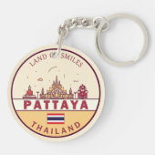 Pattaya Thailand City Skyline Embleem Sleutelhanger (Achterkant)