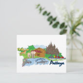 Pattaya Thailand Famous City Briefkaart (Staand voorkant)