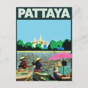 Pattaya Thailand-reisposter Feestdagenkaart