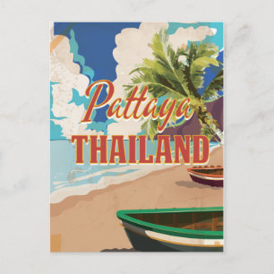 Pattaya Thailand Vintage Reisposter Briefkaart