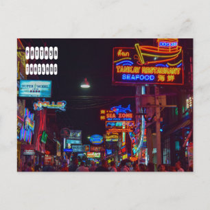 Pattaya Walking Street in Thailand Briefkaart