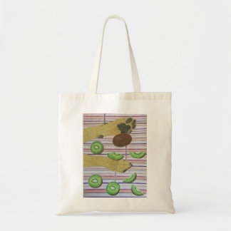Patte de chien et sac kiwi