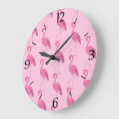 Patte rose Flamingo Motif Grande horloge (Angle)