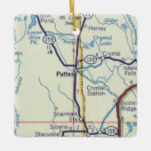 Patten Maine  Map Keramisch Ornament (Voorkant)