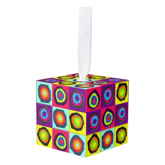 pattercirkels kubus ornament (Voorkant hoekig)