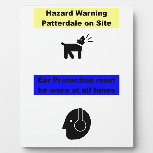 Patterdale Terrier Hazard Warning! Fotoplaat (Voorkant)
