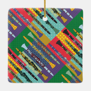 Pattered Clarinets Keramisch Ornament