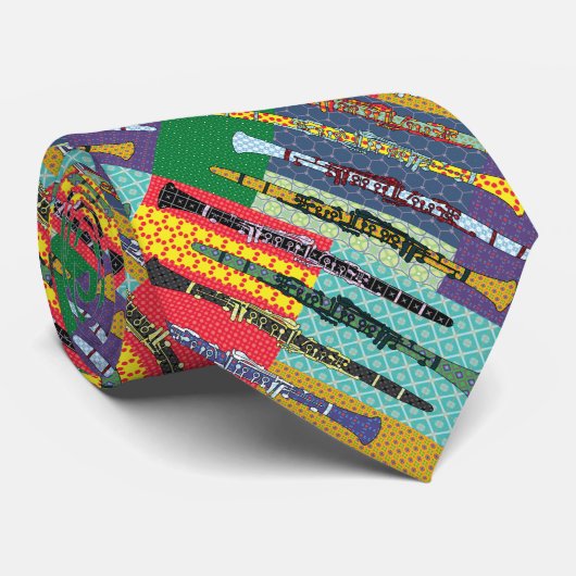 Pattered Clarinets Stropdas (Opgerold)