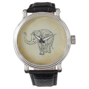 Pattered Elephant Horloge