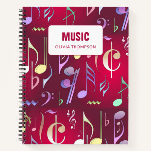 Pattered Music Lesson Composition Book Red Notitieboek