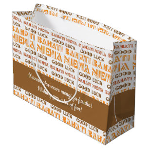 Pattern Bahati Niema, Good Luck in Swahili Groot Cadeauzakje