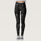 Pattern Black Cat Eyes Funny Halloween Leggings (Voorkant)