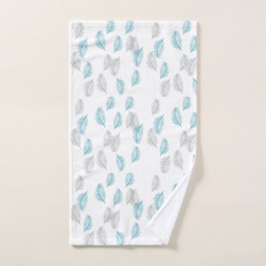 Pattern Blue & Gray Leaves (Serviette à main)