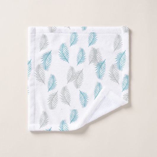 Pattern Blue & Gray Leaves (Gant de toilette)